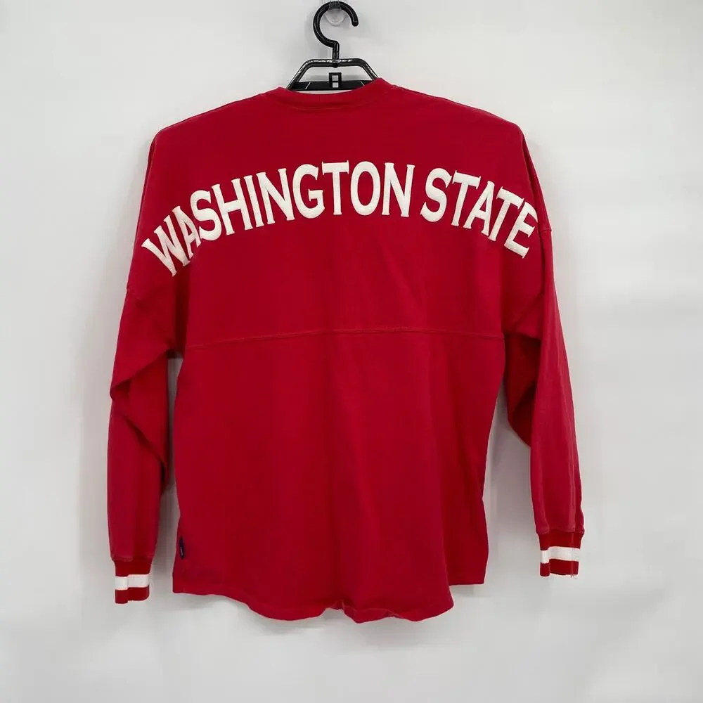 Spirit Jersey Red Washington State Cougars WSC Long Sleeve Mens Small